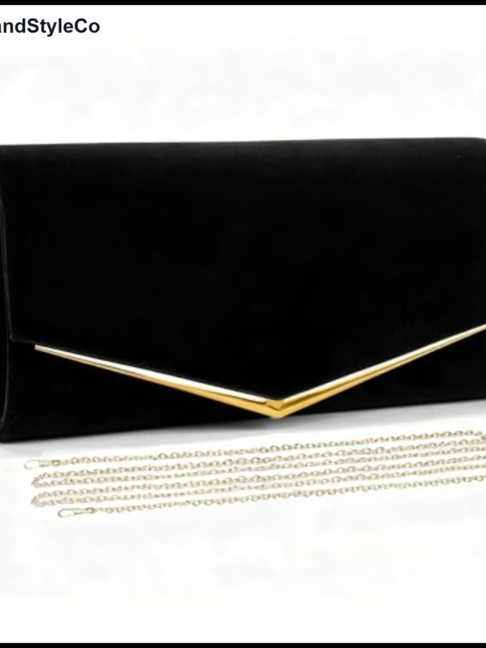 Velvet Clutch Evening Bag with Detachable Chain Strap